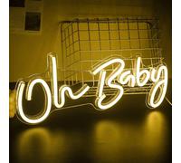 Oh Baby Lampes de décoration néon Enseigne lumineuse néon Signe néon, enseigne lumineuse LED Décoration murale pour chambre de jeu Mur Bar Mariage Cadeaux Décoration