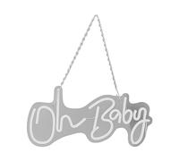 Oh Baby Signe Néon, Brillant pour Le Bar, Décoration Intérieure avec Chaîne Suspendue, Lumière Néon à Propulsion USB, Lumière Néon pour Le Mariage, Anniversaire, Fête (lumière