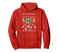 Oh, Cela nécessite Un Pull de Noël Spreadsheet Ugly. Sweat à Capuche, Unisexe pour Adultes, Rouge, M