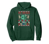 Oh, Cela nécessite Un Pull de Noël Spreadsheet Ugly. Sweat à Capuche, Unisexe pour Adultes, Vert Forêt, XL