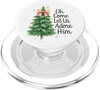 Oh Come, Let Us Adore Him, Cute Watercolor Church Christmas PopSockets PopGrip pour MagSafe