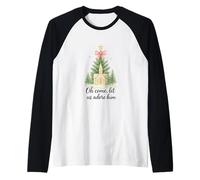 Oh Come, Let Us Adore Him, Watercolor Church Christmas Manche Raglan