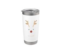 Oh Dear!, Noël, cerf, nouvel an, heureux, amusant, corne rouge Gobelet isotherme en acier inoxydable double paroi