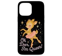 Oh Deer I'm Queer Cute Ballerina Pride Graphic Coque pour iPhone 13 Pro Max
