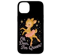 Oh Deer I'm Queer Cute Ballerina Pride Graphic Coque pour iPhone 14 Plus