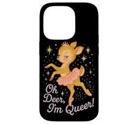 Oh Deer I'm Queer Cute Ballerina Pride Graphic Coque pour iPhone 14 Pro