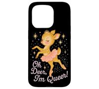 Oh Deer I'm Queer Cute Ballerina Pride Graphic Coque pour iPhone 15 Pro