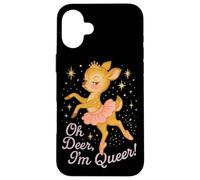 Oh Deer I'm Queer Cute Ballerina Pride Graphic Coque pour iPhone 16 Plus