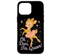 Oh Deer I'm Queer Cute Ballerina Pride Graphic Coque pour iPhone 16 Pro Max