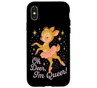 Oh Deer I'm Queer Cute Ballerina Pride Graphic Coque pour iPhone X/XS
