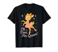 Oh Deer I'm Queer Cute Ballerina Pride Graphic T-Shirt