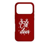 Oh Deer Jeu de Mots Amusant en Forme de Renne de Noël au Nez Rouge Coque pour iPhone 17 Pro