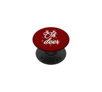 Oh Deer Jeu de Mots Amusant en Forme de Renne de Noël au Nez Rouge PopSockets PopGrip Adhésif