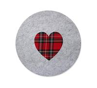 oh desole Coussin 2 cœurs en Feutre avec Motif cœur en Tissu Rouge à Carreaux 35 cm