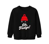 Oh Fudge! Noël drôle Bonnet à lunettes Hiver Hipster Unisexe Enfant Sweat-shirt Pull, Noir , 116