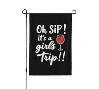 Oh, gorgée, c'est un voyage entre filles ! Drapeau de jardin humoristique 30 x 45 cm, double face, pour la décoration de votre jardin.