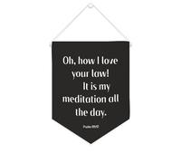 Oh, how I Love Your Law! It Is My Meditation All The Day Bannière murale inspirante à suspendre au mur Décoration murale pour salon, chambre à coucher, bureau, cadeaux de vacances 25,4 x 30,5 cm