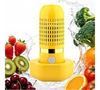 OH-Ion Fruit Vegetable Cleaner With Wireless Charging Base,IPX7 Waterproof Produce Cleaner,10-Min Auto Cleaning Machine For Fruits Veggies Meat Rice Seafood(Yellow)