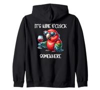Oh Its Wine O Clock Drinking Parrot It's 5 O'Clock Somewhere Sweat à Capuche