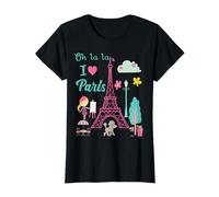 Oh la la I love Paris Tour Eiffel Traditions françaises T-Shirt