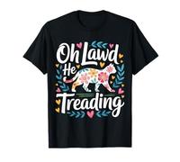 Oh Lawd He Treading Gros Chat Marchant Mignon Meme - T-Shirt
