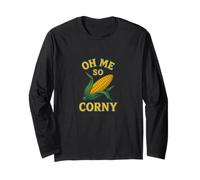 Oh me so Corny Art Œuvre d'art drôle de maïs Manche Longue