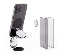 OH MY COMBO ! Coque pour iPhone 17 Transparente Compatible MagSafe | Combo 5-en-1 avec 2 Protections Écran (Clair & Anti-Espion), Protection Caméra & Miroir Magnétique | (Noir)