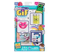 Oh My Gif 3 Bit Toy Pack - Puggo & Heartie Figurines animées à Collectionner avec Jouet mystère et GIF à télécharger