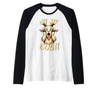 Oh My Goat Screaming Dessin animé drôle Meme chèvre Manche Raglan