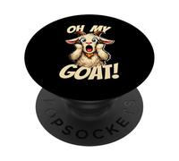 Oh My Goat Screaming Dessin animé drôle Meme chèvre PopSockets PopGrip Adhésif