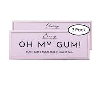 OH MY GUM! Gomme à mâcher naturelle cerise (lot de 2) (10 pièces/paquet) | Gomme à mâcher 100 % végétale sans aspartame | Gomme à mâcher primée sans sucre et bon pour les dents | Chewing gum cerise |