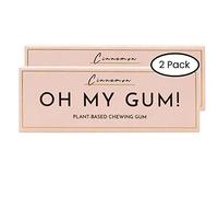 OH MY GUM! Lot de 2 gommes à mâcher naturelles à la cannelle (10 pièces/lot) | Gomme à mâcher 100 % végétale sans aspartame | Gomme à mâcher primée sans sucre et bon pour les dents |
