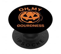 Oh My Guordness (Goodness) Visage de Citrouille Amusant pour Halloween PopSockets PopGrip Adhésif