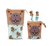 Oh My Pop Capybara-Trousse Cute + Stylo 10 Couleurs + Stylo Gel Effaçable, Multicolore, 11,5 x 17 cm