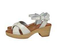 Oh! My Sandals 5375 Sandales en cuir pour femme, couleur glace, semelle douce, talon de 6 cm, sandales d'été fabriquées en Espagne, Glace, 41 EU