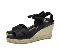 Oh! My Sandals 5480 Sandales en cuir pour femme, couleur noire, semelle douce, talon haut, sandales d'été fabriquées en Espagne, Noir , 35 EU
