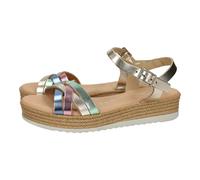 Oh! My Sandals 5515 Sandales en cuir pour filles, couleur champagne, boucle, idéales pour l'été, sandales compensées pour filles, fabriquées en Espagne, champagne, 31 EU