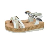 Oh! My Sandals 5524 Sandales compensées en cuir pour filles, fabriquées en Espagne, avec boucle, idéales pour l'été, blanc, 32 EU
