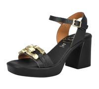 Oh! My Sandals 5643 Sandales à talons avec ornement métallique pour femme - Cuir, Noir , 38 EU