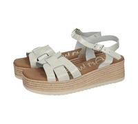 Oh! My Sandals 5702 Sandales compensées confortables en cuir pour femme Couleur glace, Glace, 41 EU