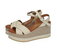 Oh! My Sandals 5736 Sandales compensées pour femme Couleur glace, sangles croisées et boucle réglable, Glace, 38 EU