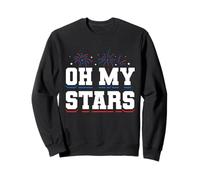 Oh My Stars Cute Patriotic 4th of July Design Sweatshirt