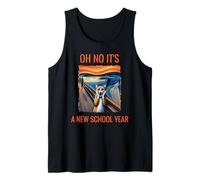 Oh No It's A New School Year Cat With Surprised Face Humour Débardeur