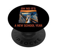 Oh No It's A New School Year Cat With Surprised Face Humour PopSockets PopGrip Adhésif