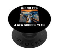 Oh No It's A New School Year Cat With Surprised Face Humour PopSockets PopGrip Adhésif