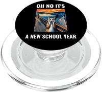 Oh No It's A New School Year Cat With Surprised Face Humour PopSockets PopGrip pour MagSafe