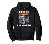 Oh No It's A New School Year Cat With Surprised Face Humour Sweat à Capuche