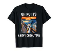 Oh No It's A New School Year Cat With Surprised Face Humour T-Shirt