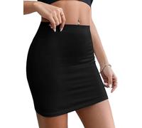 Oh! Pretty Mini jupe crayon moulante extensible d'été jupe courte élastique taille 36-50, Noir , 48-50