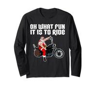 Oh, Quel Plaisir de Conduire Cool Santa sur Une Moto Manche Longue